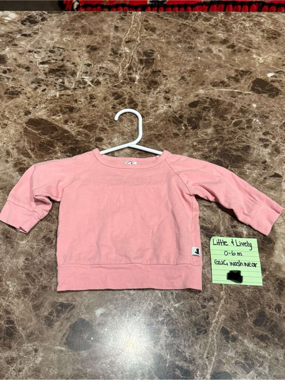 Little & Lively Baby Pink Crewneck Sweatshirt - 0-6